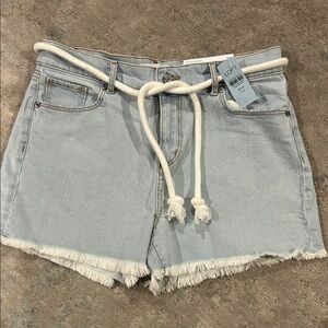 LOFT Light Wash Denim Shorts with Rope Belt